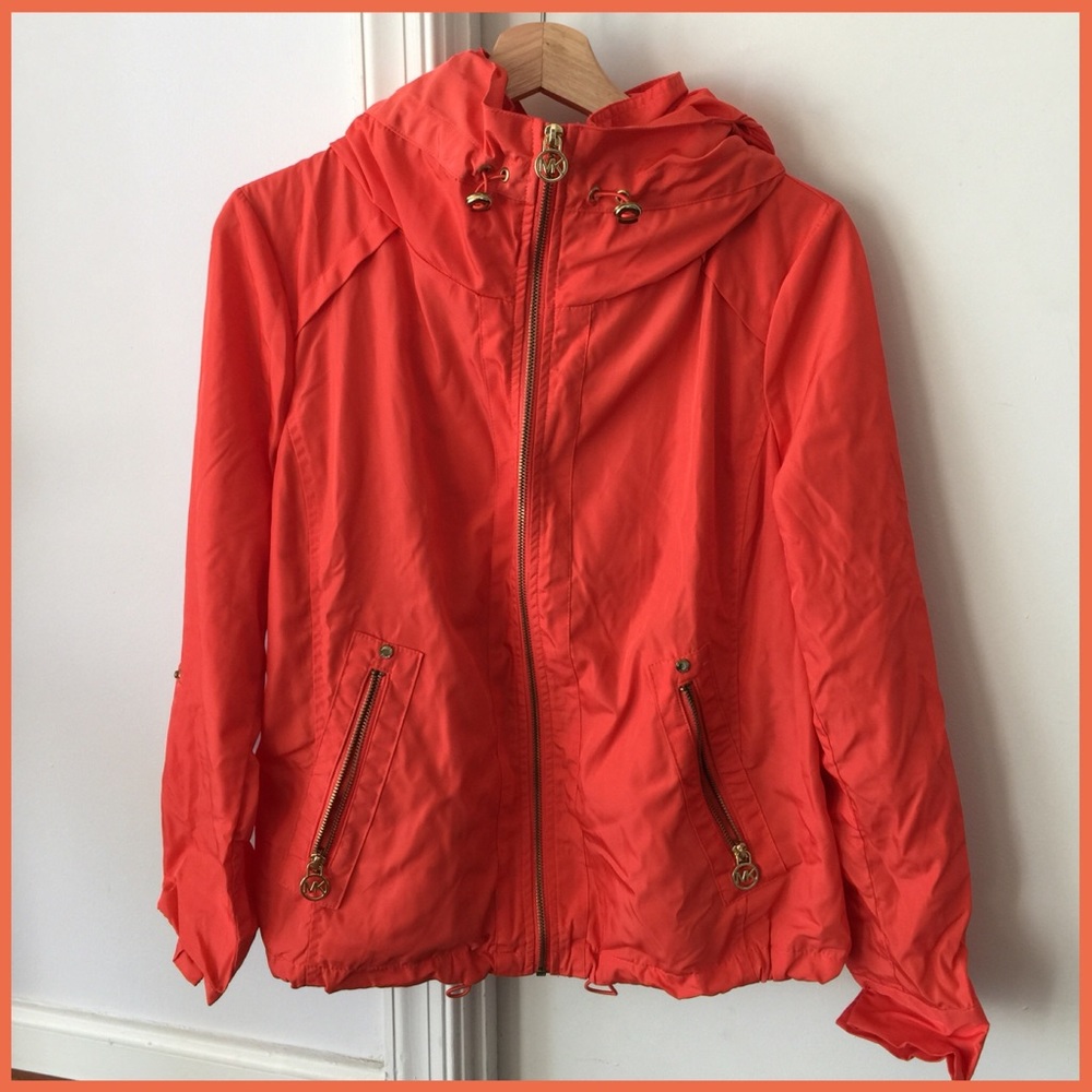 Michael Kors Mandarin Hooded Wind cheater/Raincoat